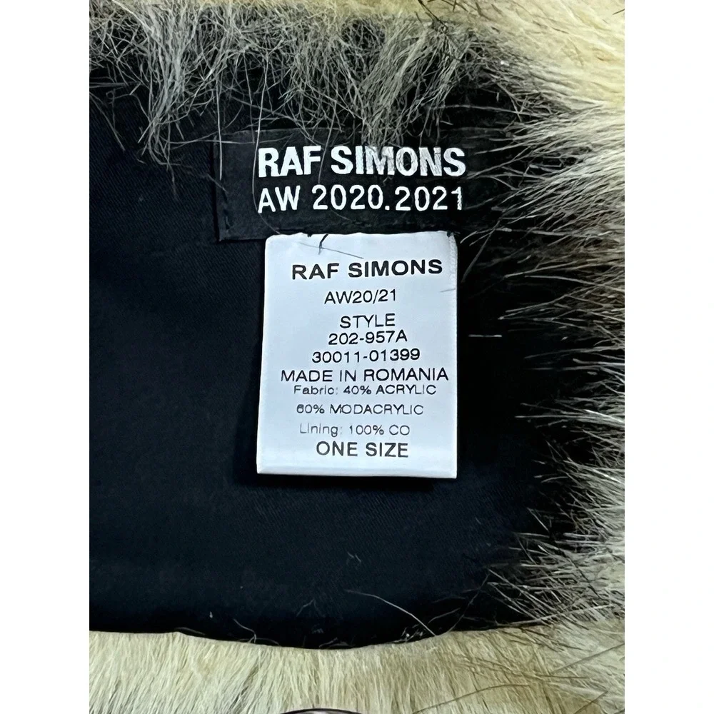 Raf Simmons Faux Fur Collar Chain Link Safety Pin Brown Blonde Style‎ 202-957A